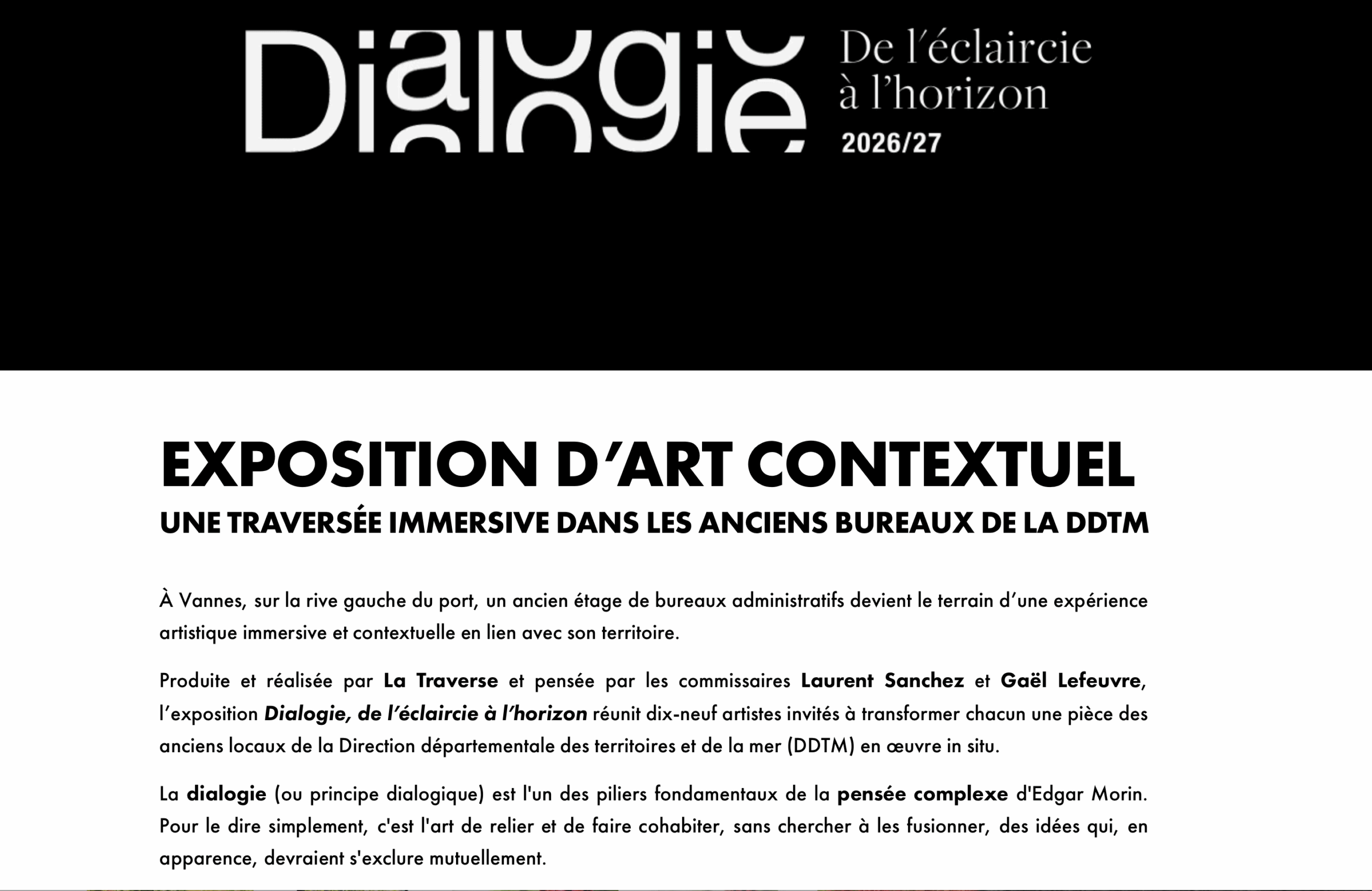 DIALOGIE - De l'éclaircie à l'horizon
